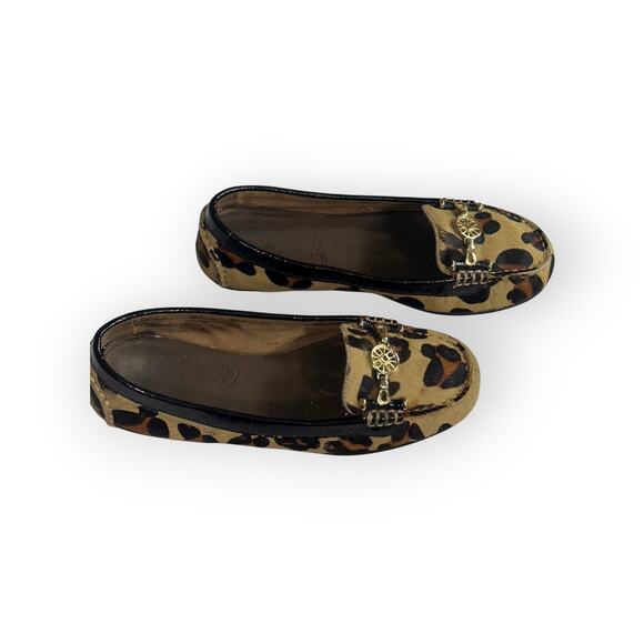 Aerosoles Women's Leopard Print Ballet Loafers Sz 7 Tan Black Calf Hair Slip-On - Picture 4 of 7